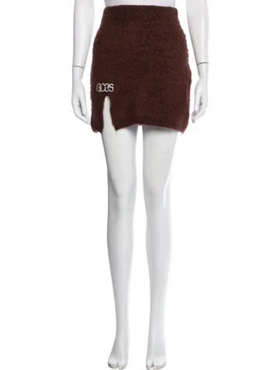 Pre-owned Gcds Mini Skirt In Brown/orange