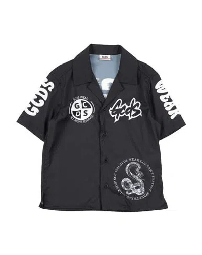 Gcds Mini Babies'  Toddler Boy Shirt Black Size 6 Polyester, Elastane