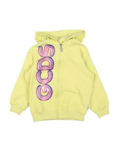 Gcds Mini Babies'  Toddler Boy Sweatshirt Light Green Size 6 Cotton, Elastane In Yellow
