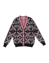 Gcds Mini Toddler Girl Cardigan Black Size 6 Wool, Acrylic, Polyester, Polypropylene In Multi