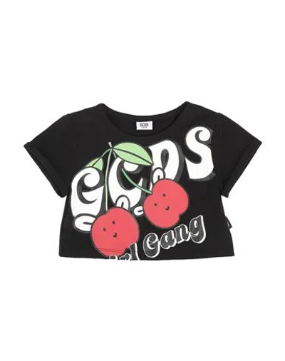 Gcds Mini Babies'  Toddler Girl T-shirt Black Size 4 Cotton, Elastane