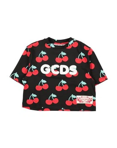 Gcds Mini Babies'  Toddler Girl T-shirt Black Size 6 Cotton, Elastane