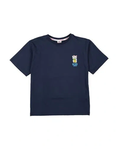 Gcds Mini Babies'  Toddler Girl T-shirt Navy Size 4 Cotton, Elastane, Polyester In Blue