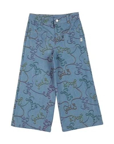 Gcds Mini Babies'  Toddler Denim Pants Blue Size 6 Cotton