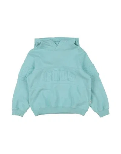 Gcds Mini Babies'  Toddler Sweatshirt Turquoise Size 6 Cotton, Elastane In Blue