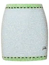 GCDS GCDS LIGHT BLUE COTTON BLEND MINISKIRT