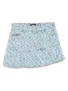 Gcds Monogram Denim Mini Skirt In Blue
