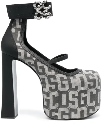 Gcds Monogram Divine 165mm Leather Pumps In Black