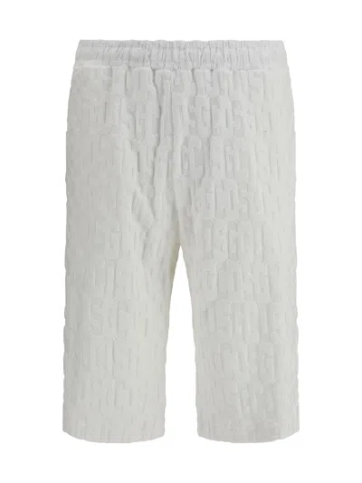 Gcds Monogram Jacquard Bermuda Shorts In White