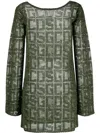 Gcds Monogram Macrame Dress In Grün