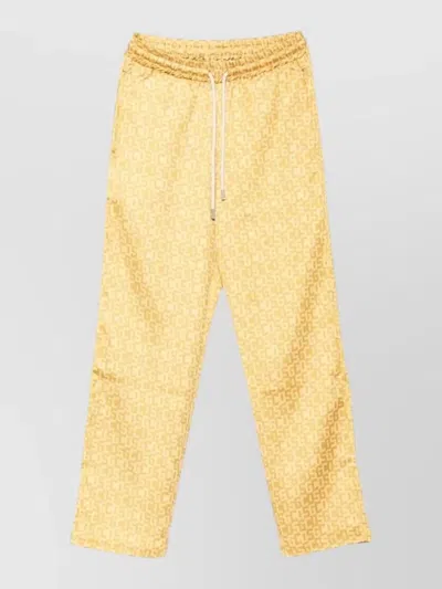 Gcds Monogram Lounge Track Pants Straight Leg In Yellow