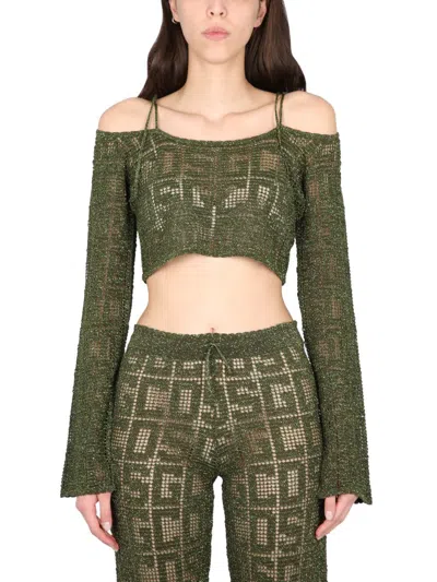 Gcds Monogram Macrame Top