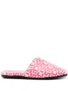 Gcds Monogram-pattern Round-toe Slippers In Pink