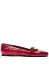 Gcds Monogram-print Ballerinas In Red