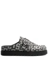 Gcds Monogram-print Buckled Mules In Black