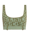 Gcds Monogram Print Sports Bra In Green