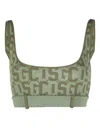 Gcds Monogram Print Sports Bra In Grün