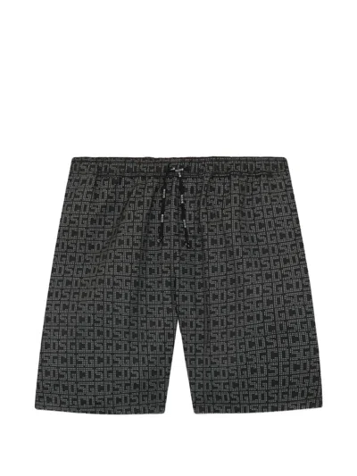 Gcds Monogram Swim Shorts In Blue