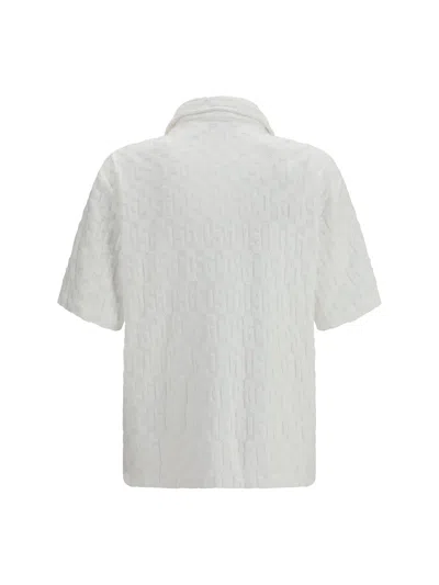 Gcds Monogram Terry Jacquard Shirt In White
