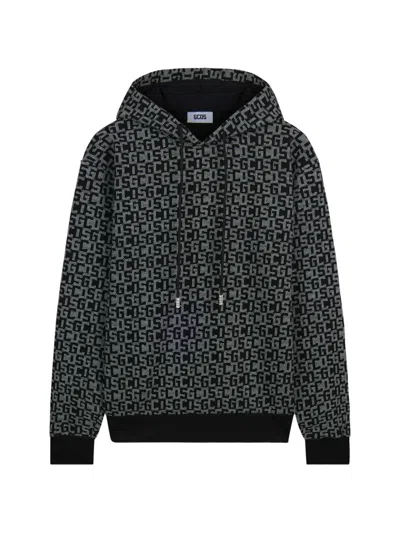 Gcds Monogram-print Drawstring Hoodie In Multi