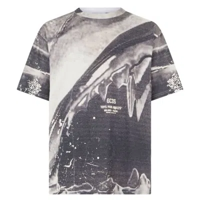 GCDS GCDS MORSO PRINT OVERSIZED COTTON T-SHIRT