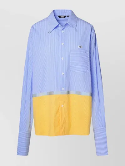 Gcds Striped Tape Colourblock Shirt In Multicolor