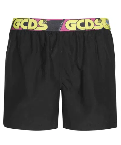 Gcds Nylon Swim Shorts In Black