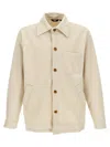 Gcds Logo Embroidery Jacket With Chest Pocket In Neutral
