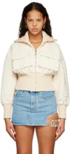 Gcds Bomber Cropped Monogram Color Ecru In Off White 66