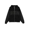 Gcds Zippered Hoodie In Black