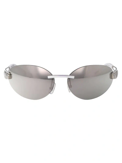 Gcds Oval Frame Sunglasses In Silver