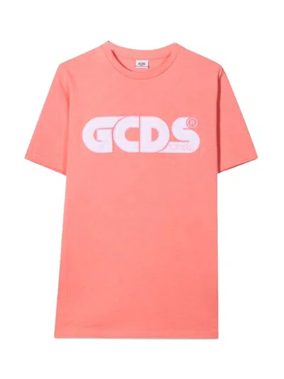 Gcds Oversize Jersey T-shirt Girl In Pink