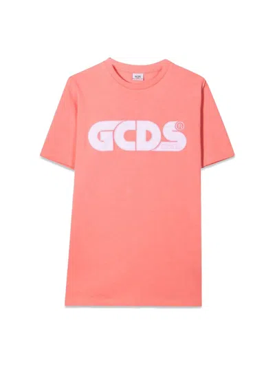 Gcds Kids' Oversize Jersey T-shirt Girl In Pink
