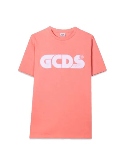 Gcds Oversize Jersey T-shirt Girl In Pink