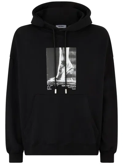 Gcds Morso Oversized Drawstring Sweater In Black