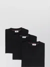 Gcds Pack Of Three Cotton T-shirts In Black