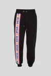 Gcds Pantalone Sportivo Nero Con Logo Laterale