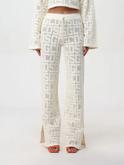 Gcds Off-white Monogram Trousers In Weiss