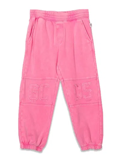 Gcds Cotton Trousers For Girls In Pink