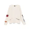 Gcds Patch-detailing Bouclé Sweater In White