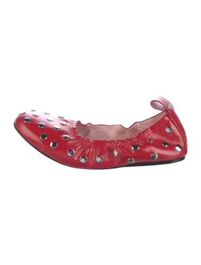 Pre-owned Gcds Patent Leather Ballet Flats In Red