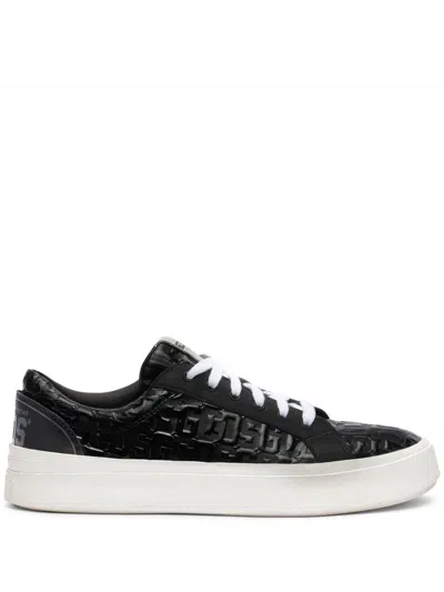 Gcds Patent-monogram Sneakers In Black