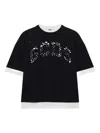 Gcds Perforated Layered T-shirt In Black