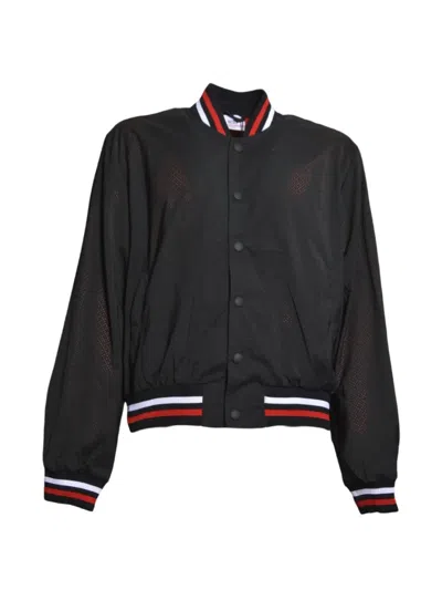 Gcds Bomberjacke Mit Perforiertem Logo-streifen In Black