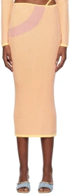 Gcds Pink Comma Midi Skirt In 54 Candy Rose