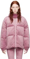 Gcds Pink Embossed Down Jacket In 62 Lavander Herb