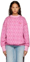 Gcds Pink Twisted Monogram Sweatshirt In Pink 06
