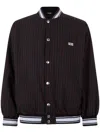 Gcds Pinstripe Clown Bomber Jacket In Black