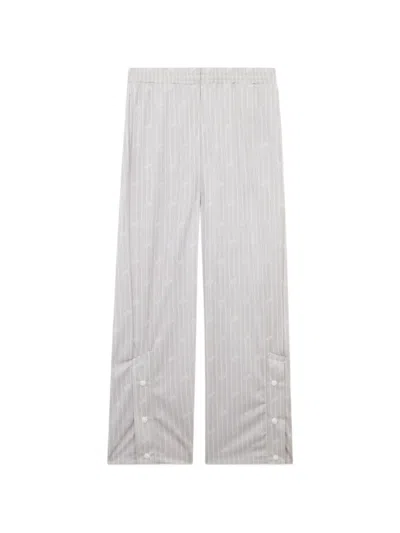 Gcds Pinstripe Logo-motif Track Pants In Gray