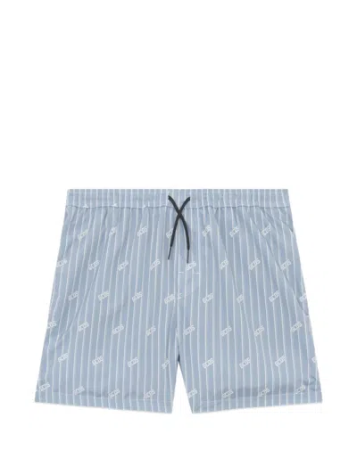 Gcds Pinstripe Swim Shorts In Blue
